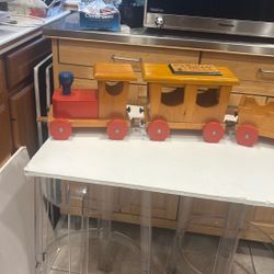 Amish Handmade Wooden 3 Piece Train Set. (1960’s)