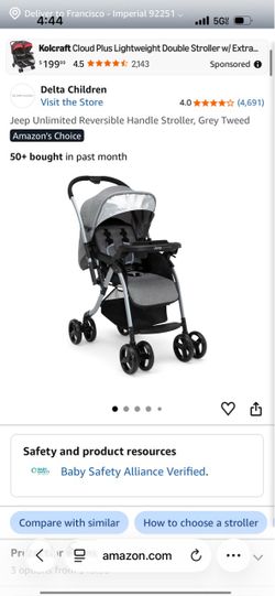 Lightly used reversible jeep stroller