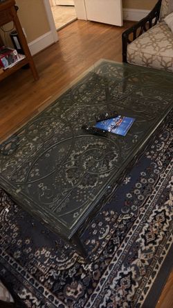 Glass coffee table