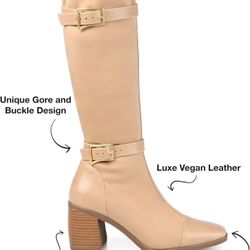 Journee Collection Womens Gaibree Tru Comfort Foam Extra Wide Calf Stacked 