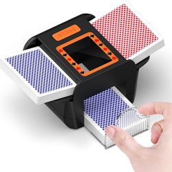 Automatic Card Shuffler|1-2 Deck Electric Card Shuffle Machine|Portable Rechargeable Batteries of Poker,Phase 10,Uno,Blackjack,Skip-Bo,More Playing Sh