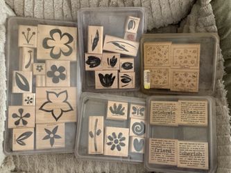 Five sets of Stampin Up crafting stamps