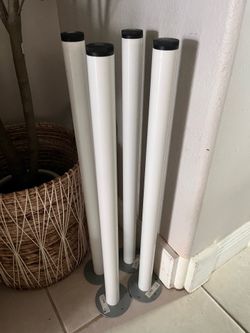 IKEA Adils White Metal 27.5" Desk - Table Legs Set of 4