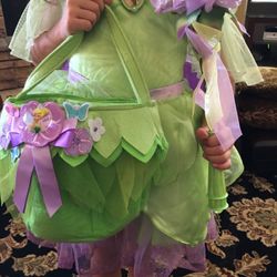 Tinker bell Halloween Costume dress And wand  age 3 T