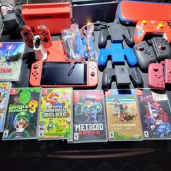 Mario Nintendo Switch With Games And Accessories 