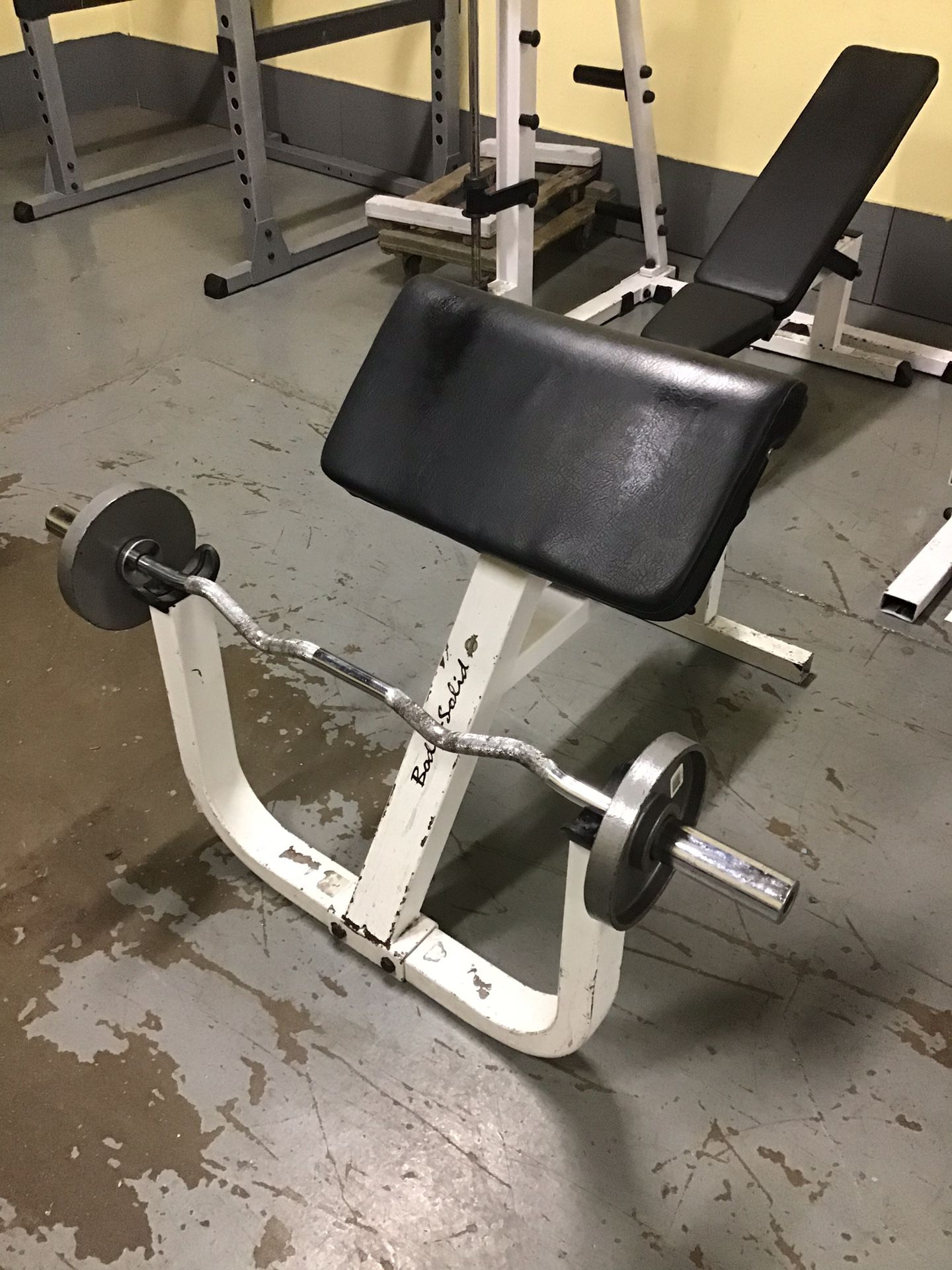 Body-Solid Preacher Curl Bench - weights and bar not included