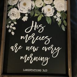 Beautiful Floral Wall Art With Scripture 
