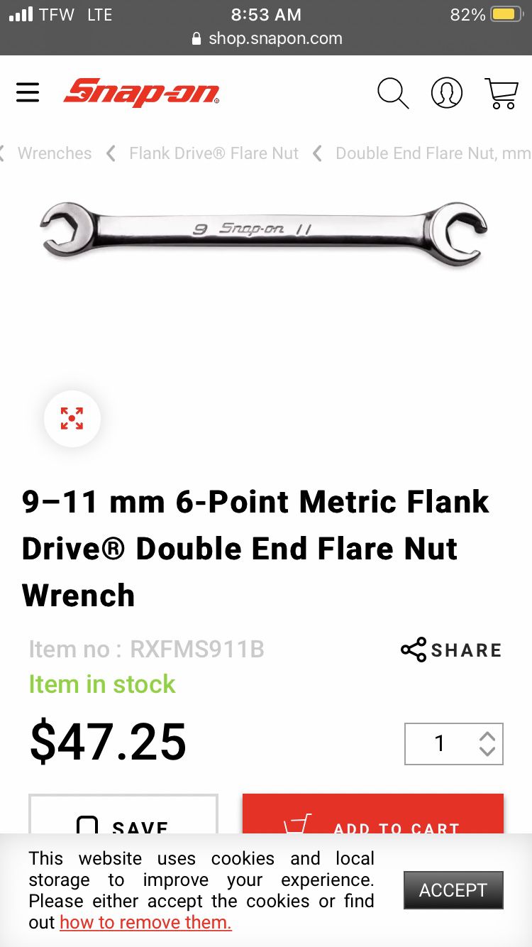 Snap-On Flare Wrench