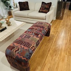 2 Love Seats With Bench and Pillows