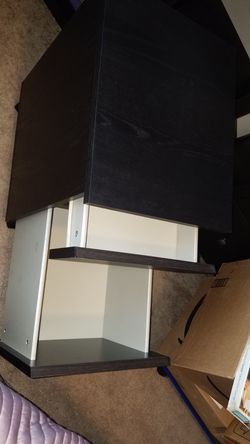 Dark wooden filing cabinet