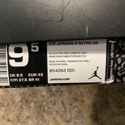 Air jordan 3 black cement 2018