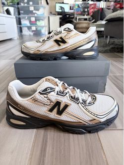 Men's New Balance 740 Shoes - White/Gold/Black - Size 8.5, 9.5, 11, 11.5
