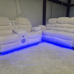 Brand New Byers Market Ultra Plush Corduroy Sofa/Ls Sets with Bluetooth, Speakers and More!! $1150 