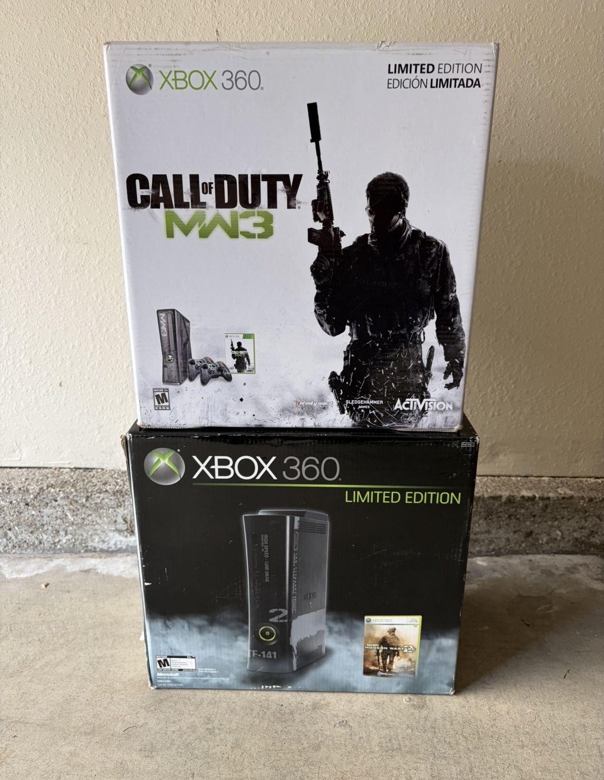 Modern Warfare 2 & 3 Xbox 360 Console Boxes