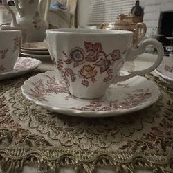 English Tea Cup & Saucer- “Jolie” pattern 