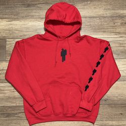 Billie Eilish 'Blohsh' Tour Merch Puff Print Spellout Pullover Hoodie Womens M