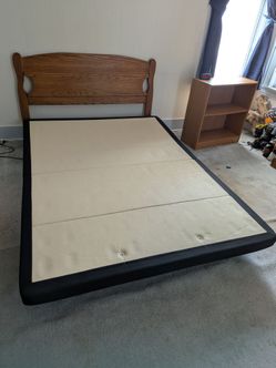 Headboard and frame and flat foundation