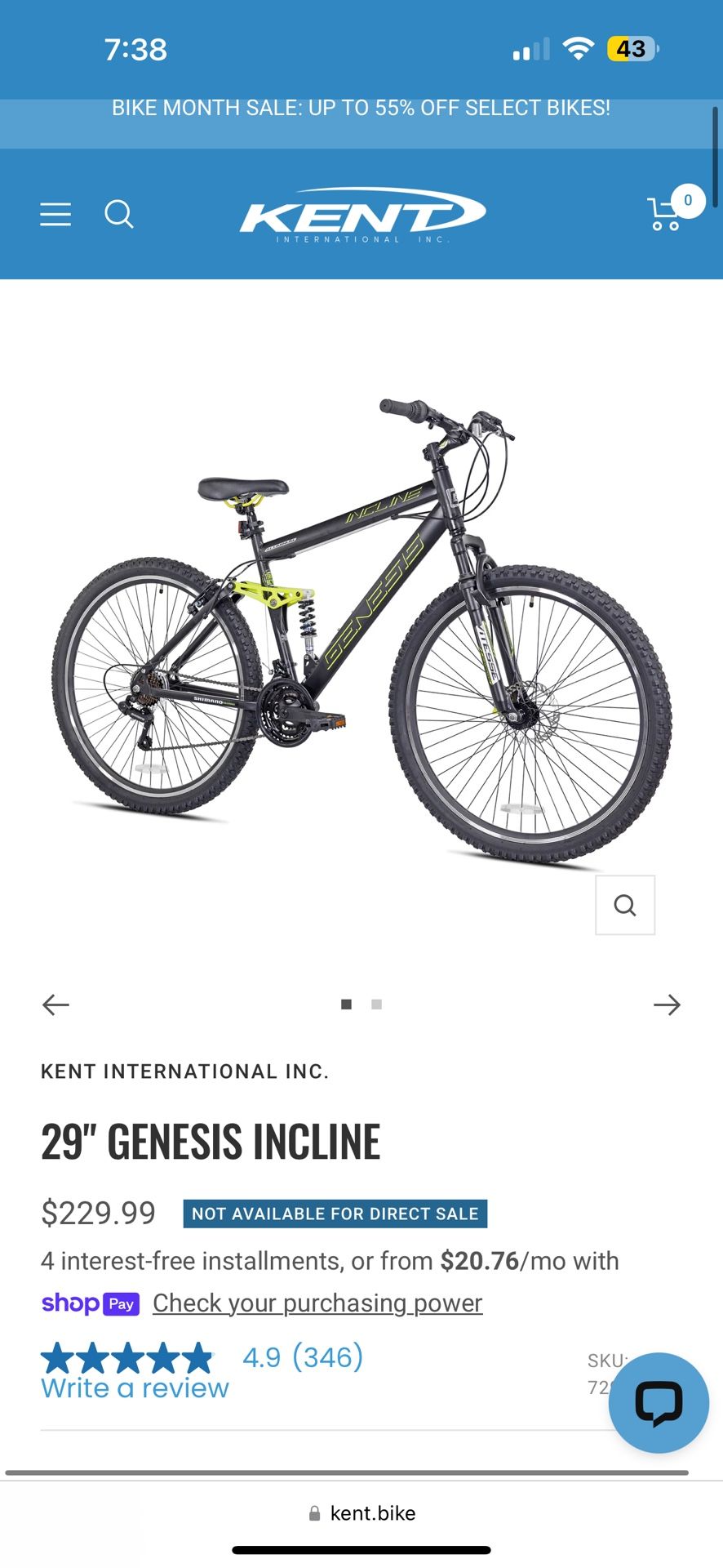 Kent Genesis 29" Bike 