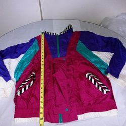 Vintage 80's R.E SPORT Medium M Zipper Up Windbreaker Jacket Coat