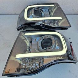 07-14 Ford Expedition LED DRL Projector Headlights Luces Calaveras Micas Faros Focos Faroles Headlam