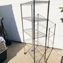 Metal Storage Shelf On Wheels 