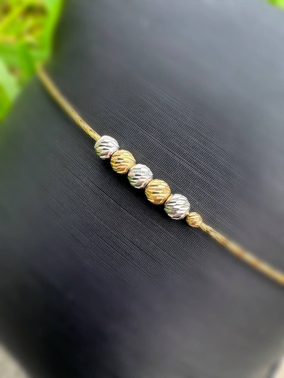 Jewelry 14k Solid two tone yellow Gold round ball twisted rope Bracelet 7.25” 2.00mm