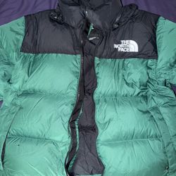 The north Face Green Puffer Jacket 