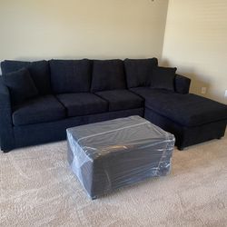 Black Sectional With Ottoman ‼️different Colors Available ‼️
