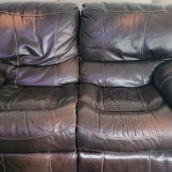 Leather Reclining Loveseat