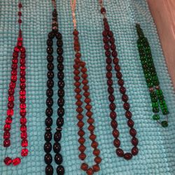 Amber and black coral rosary with 925 silver Different prices 120$ up to 300