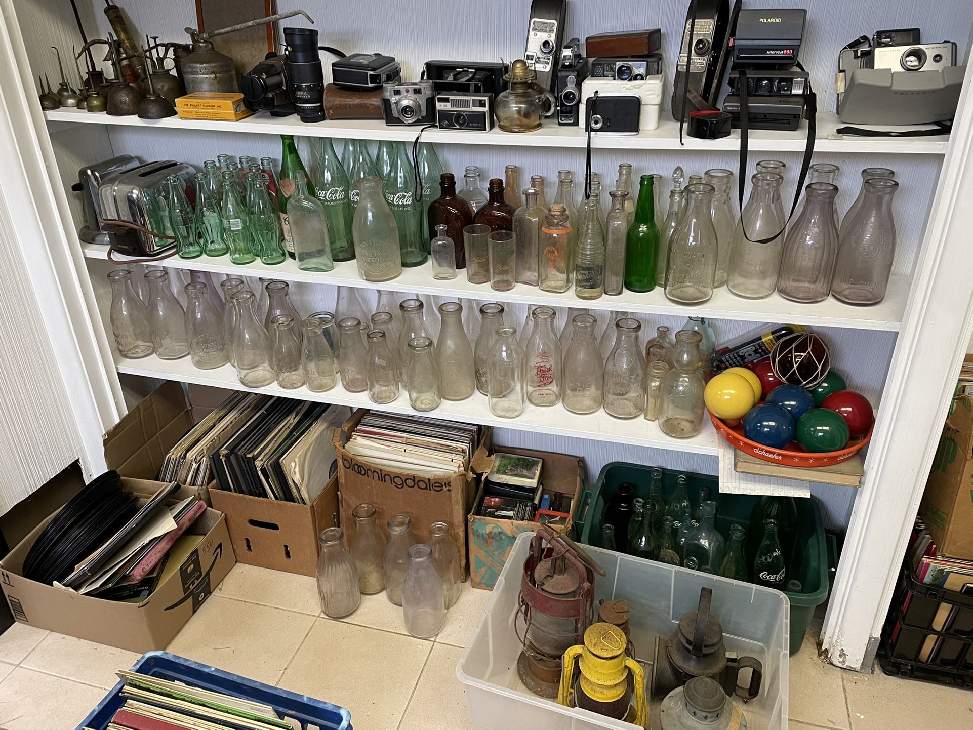 Collection of antique / vintage Milk bottles, Glass bottles