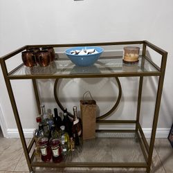 Gold & Glass Bar Cart