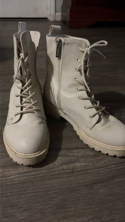 White Leather Boots 