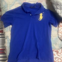 Blue And Yellow Polo Slim Fit Shirt Size Medium 