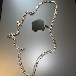 26 Inch 925 Silver Cuban Link Necklace 