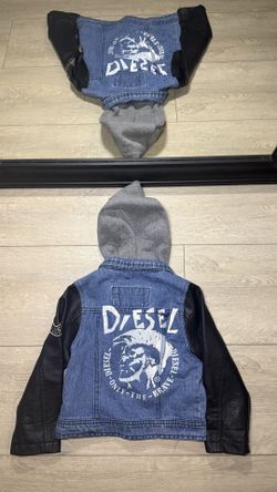 Y2K Kids / Toddlers Diesel Denim Jacket With Faux Leather Sleeves