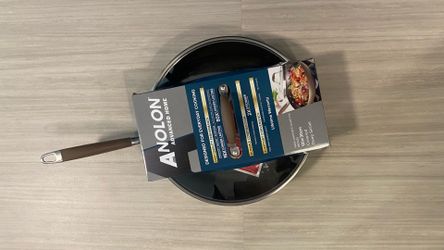 Brand New Anolon Advanced Home 12-inch Covered Deep Skillet - Bronze