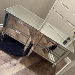 Pottery Barn Mirrored Night Stand Set