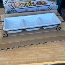 Glass three Section Server Dish