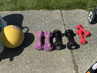 Dumbbell Weights And Medicine Ball