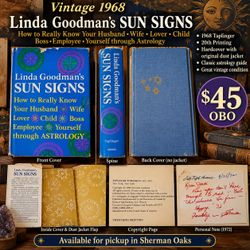 Vintage 1968 Linda Goodman’s SUN SIGNS Hardcover – $45 OBO