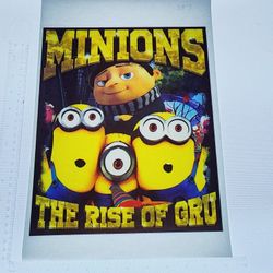Iron On Heat Transfer  Good For T-shirts Sweaters Jackets T Shirt Design Size Is About 12x10 Minions Rise Of The Gru #357