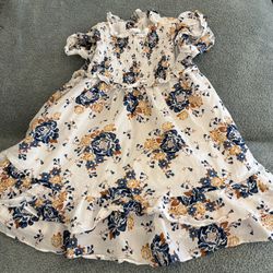 Janie and Jack Toddler Girl Floral White Dress. Size 3T