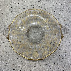 Antique Decorative Glass Plate 