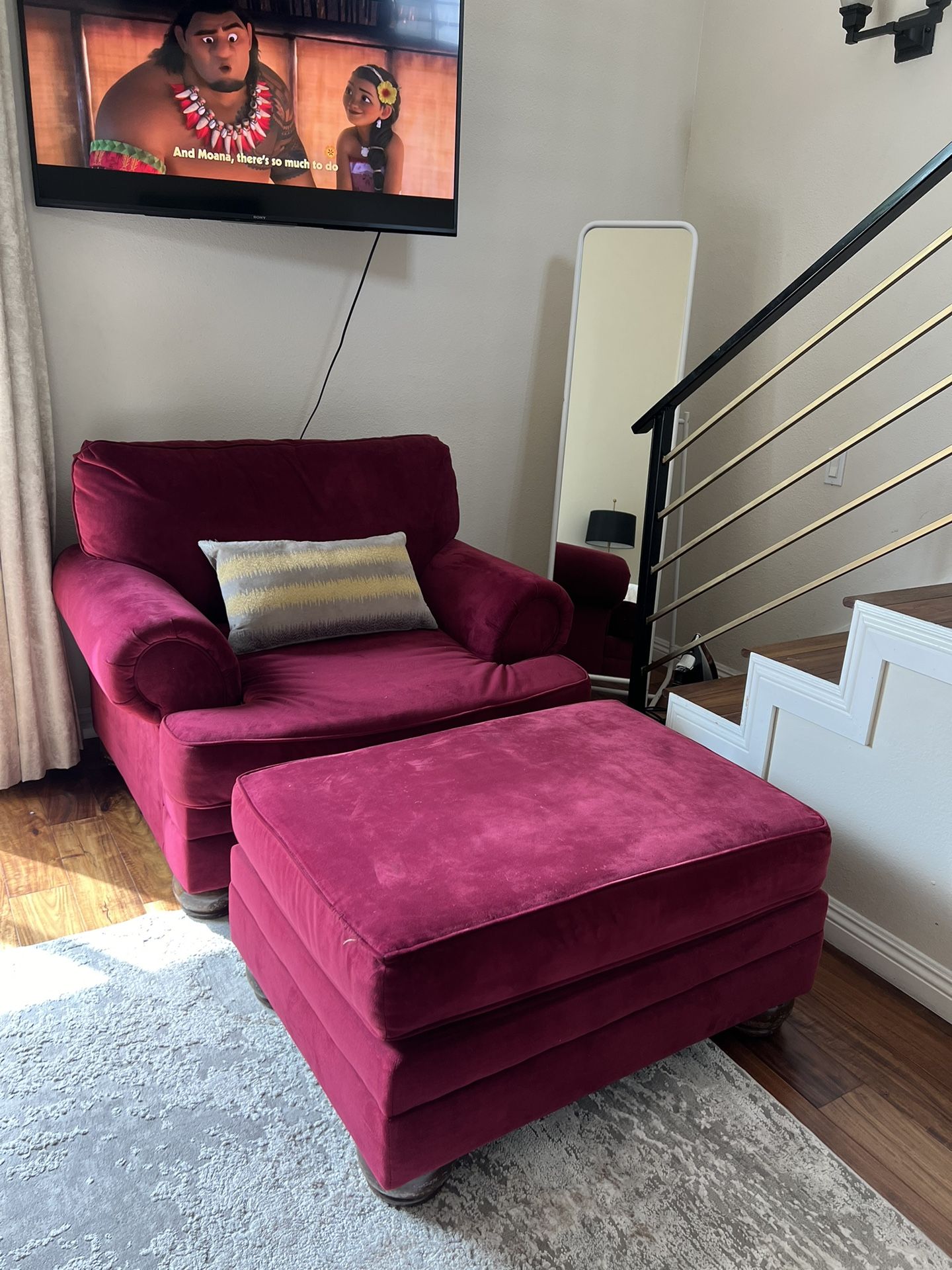 Burgundy sofa