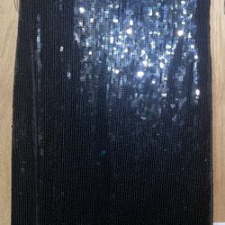 Black Sparkly Fringe Dress