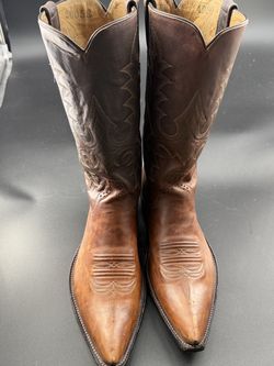 Cool Rios of Mercedes Men’s Light Brown Leather Western Cowboy Boots Size 9E