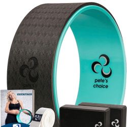 Cork Yoga Wheel, Cork Yoga Blocks - Extra Firm High Density Yoga Bricks I Natural & Eco-Friendly. Bonus eBook & Free Yoga Strap