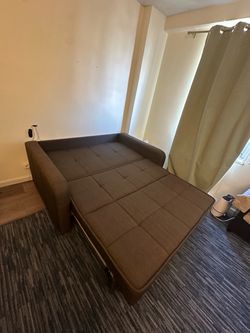 Brown Fabric Sleeper Sofa Bed