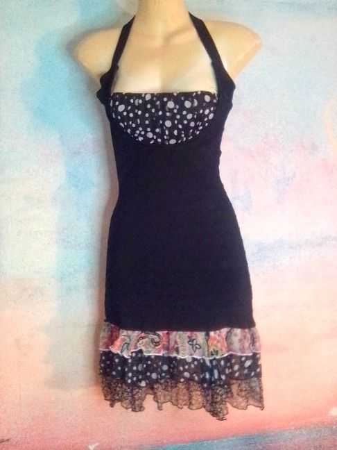 New Bebe Mix Print Ruffle Dress With Tags for$210